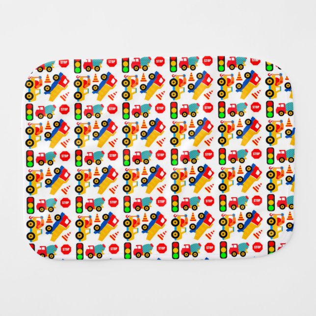 Construction Toys Burp Cloth (Front Horizontal)