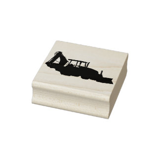 Construction tractor rubber stamp
