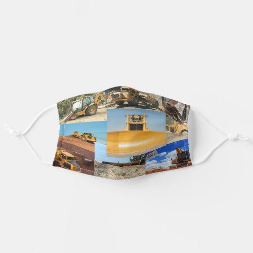 Construction Tractors Collage Adult Cloth Face Mask