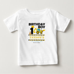 Construction Truck 1st Birthday Kids Party Baby T-Shirt