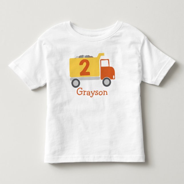 Construction Truck 2nd Birthday Party Shirt (Front)
