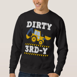 Construction Truck 3rd Birthday Boy Excavator 3 Di Sweatshirt