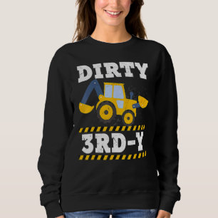 Construction Truck 3rd Birthday Boy Excavator 3 Di Sweatshirt