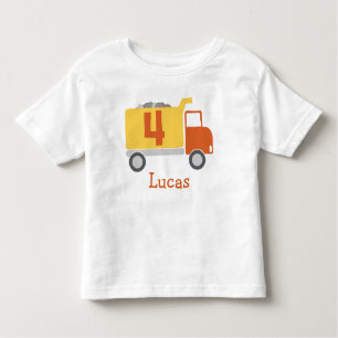 Construction Truck 4th Birthday Party Shirt