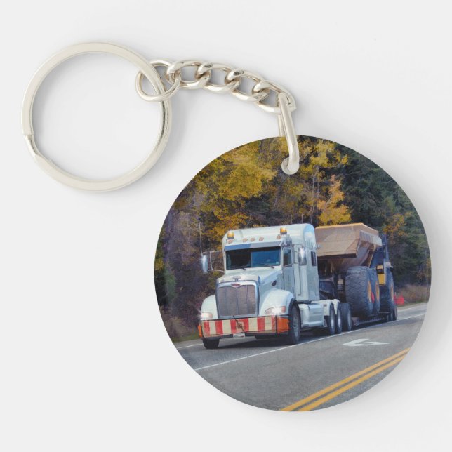 Construction Truck Art for Lorry Drivers Keychain (Front)