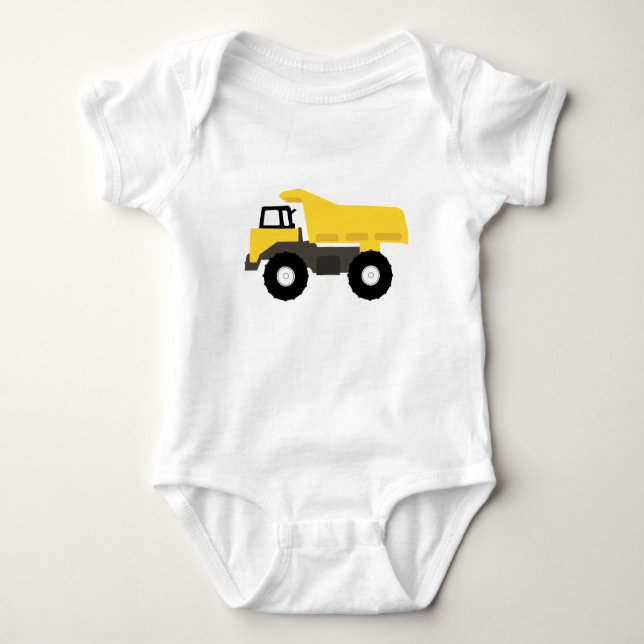 Construction Truck Baby Bodysuit (Front)