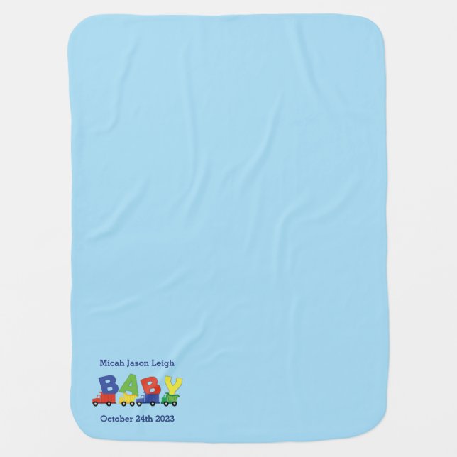 Construction Truck Baby Shower Blanket (Front)