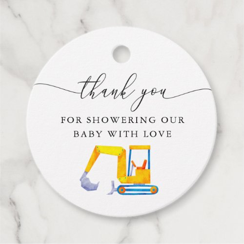 Construction Truck Baby Shower Favor Tags