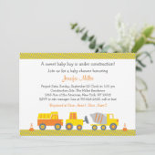 Construction Truck Baby Shower Invitation (Standing Front)