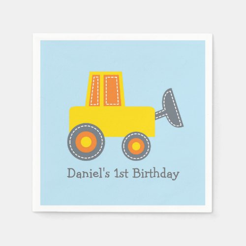 Construction Truck Baby Shower Napkins