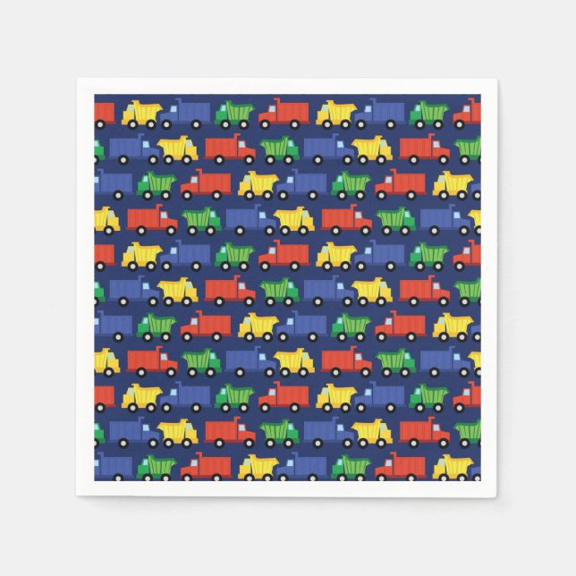 Construction Truck Baby Shower Napkins (Front)