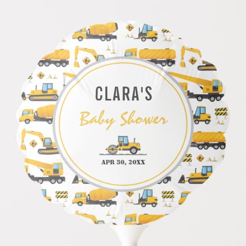 Construction Truck Baby Shower Party Decor Balloon