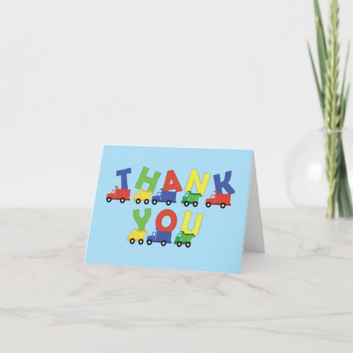 Construction Truck Baby Shower Thank You Card