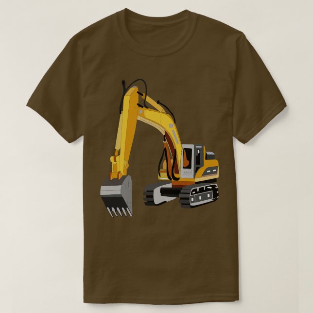 Construction Truck Backhoe Crane Claw T-Shirt (Design Front)