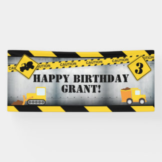 Construction Truck Birthday Banner