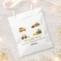 Construction Truck Birthday Favor Bag