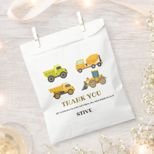 Construction Truck Birthday Favor Bag