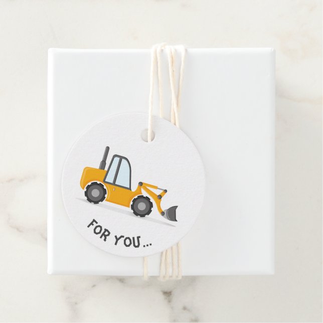 Construction Truck Birthday  Favor Tags (In Situ)