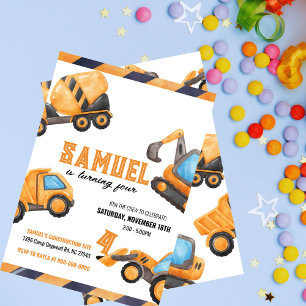 Construction Truck Birthday Invitation