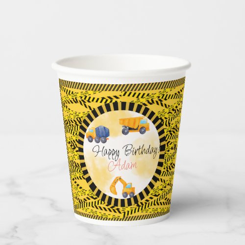 Construction Truck Birthday Paper Cups