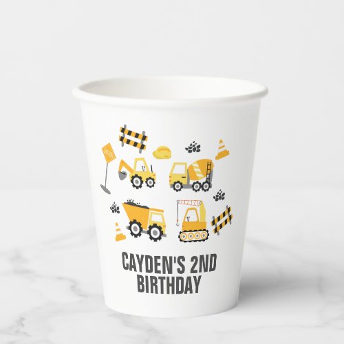 Construction Truck Birthday Paper Cups