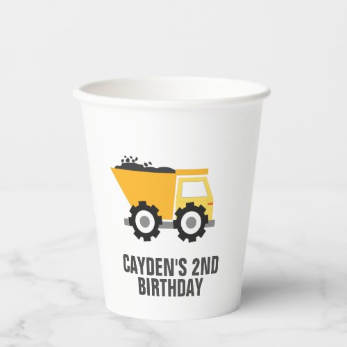 Construction Truck Birthday Paper Cups