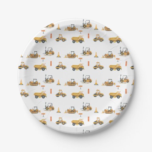 Construction Truck Birthday Paper Plates