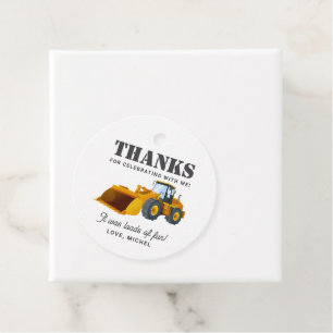 Construction Truck Birthday Party Decoration Favor Tags