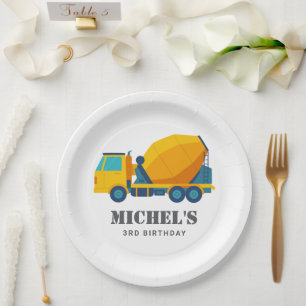 Construction Truck Birthday Party Decoration Paper Plates