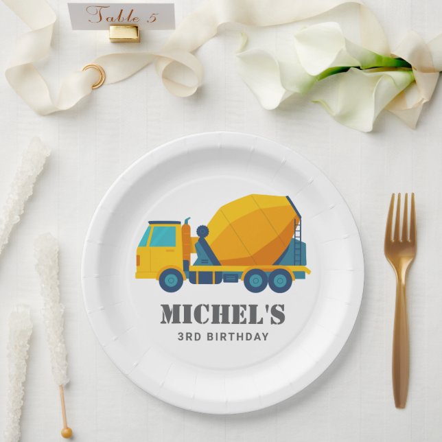 Construction Truck Birthday Party Decoration Paper Plates (Wedding)