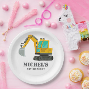 Construction Truck Birthday Party Decoration Paper Plates