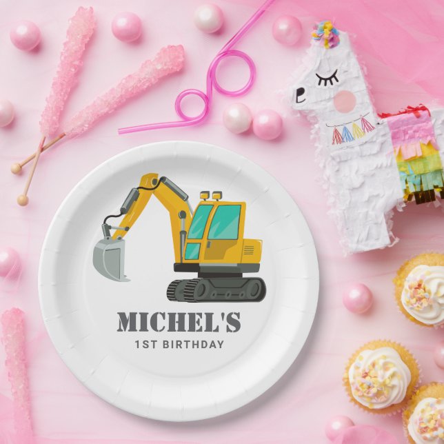 Construction Truck Birthday Party Decoration Paper Plates (Party)