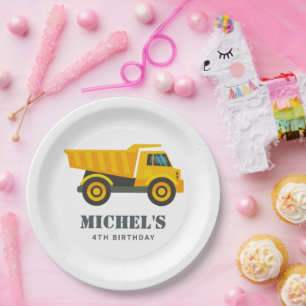 Construction Truck Birthday Party Decoration Paper Plates