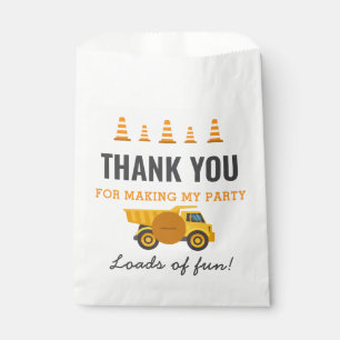 Construction Truck Birthday Party Favor Bag