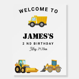 Construction Truck Birthday Party Foam Board