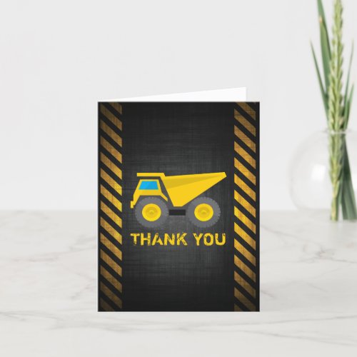 Construction Truck Birthday Party Thank You Notes
