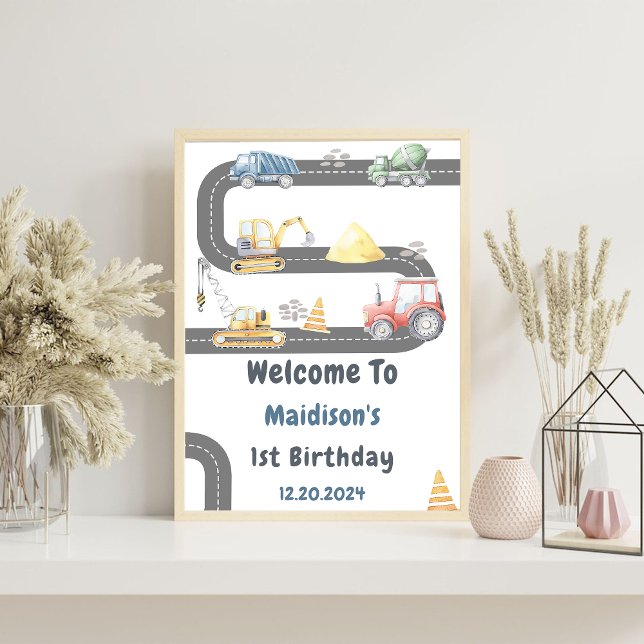 Construction Truck Birthday Party Welcome Sign (Creator Uploaded)