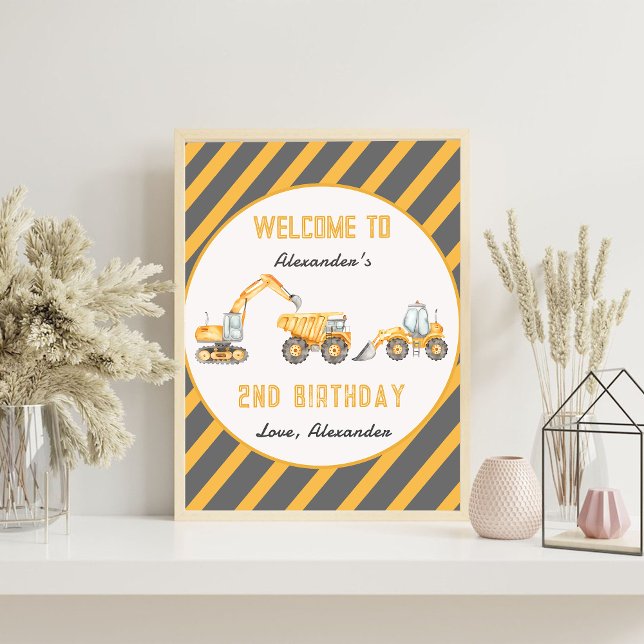 Construction Truck Birthday Party Welcome Sign (Creator Uploaded)