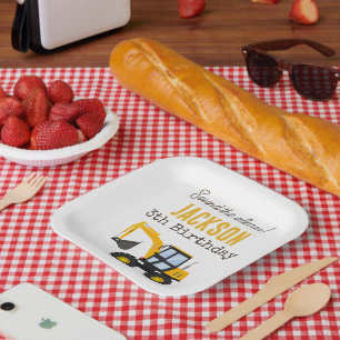 Construction Truck Birthday Personalized Décor Paper Plates