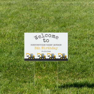 Construction Truck Birthday Personalized Décor Sign