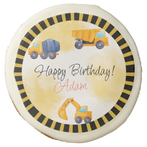 Construction Truck Birthday  Sugar Cookie