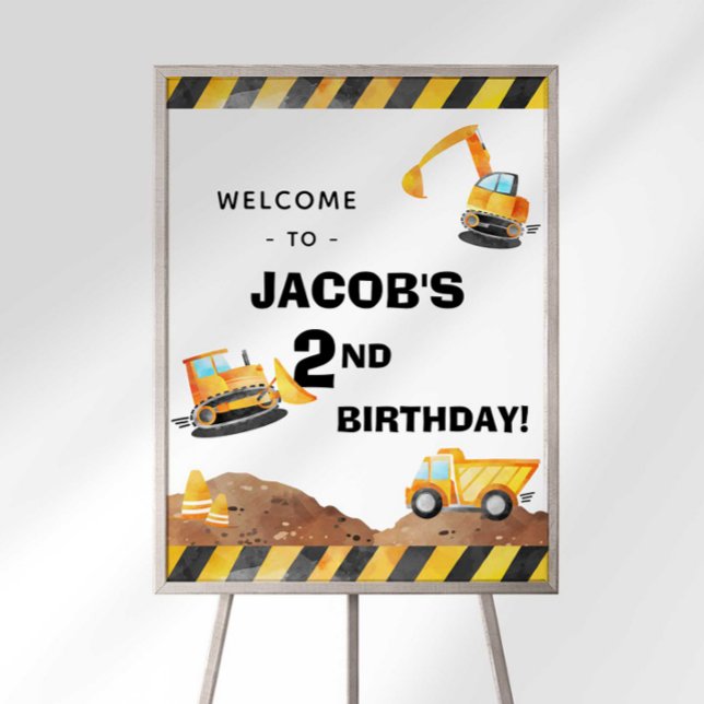 Construction Truck Birthday Welcome Sign (Creator Uploaded)