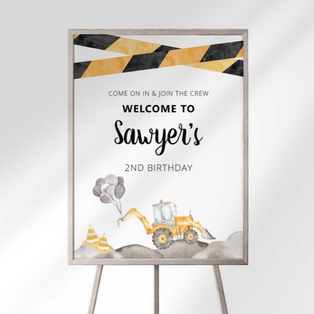 Construction Truck Birthday Welcome Sign (Creator Uploaded)