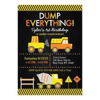 Construction Birthday Invitations Announcements Zazzle Construction Themed Birthday Invitation Templates