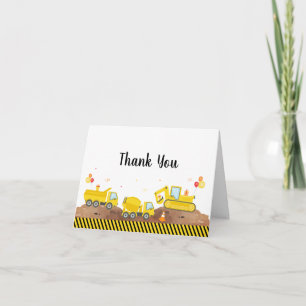 Construction Truck Dump Truck Digger Thank You Card