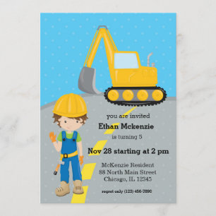 Construction truck invitation
