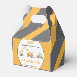 Construction Truck Kids Birthday Favor Boxes