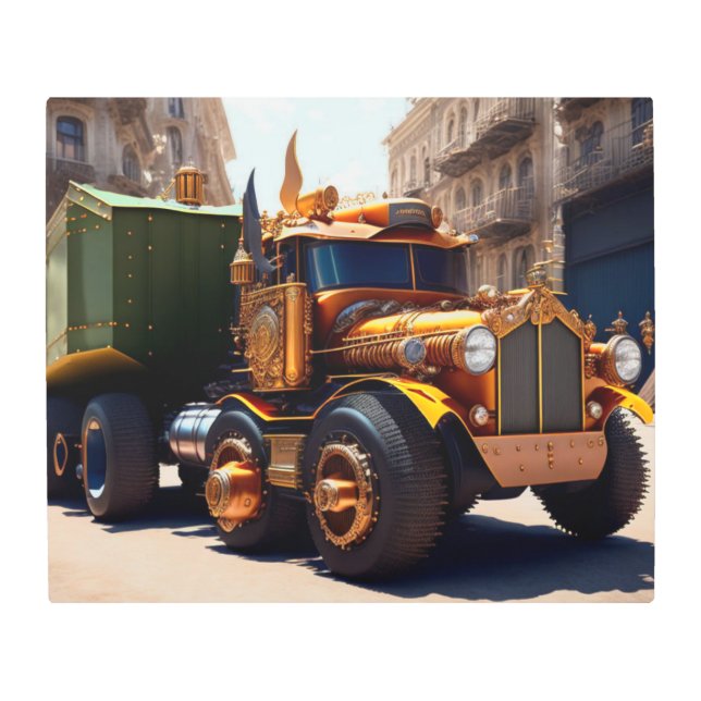 Construction Truck, Kids Room Decor, Modern Art (Front)