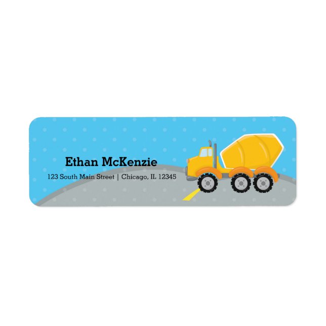 Construction truck label (Front)