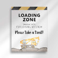 Construction Truck Loading Zone Party Favor Sign | Zazzle